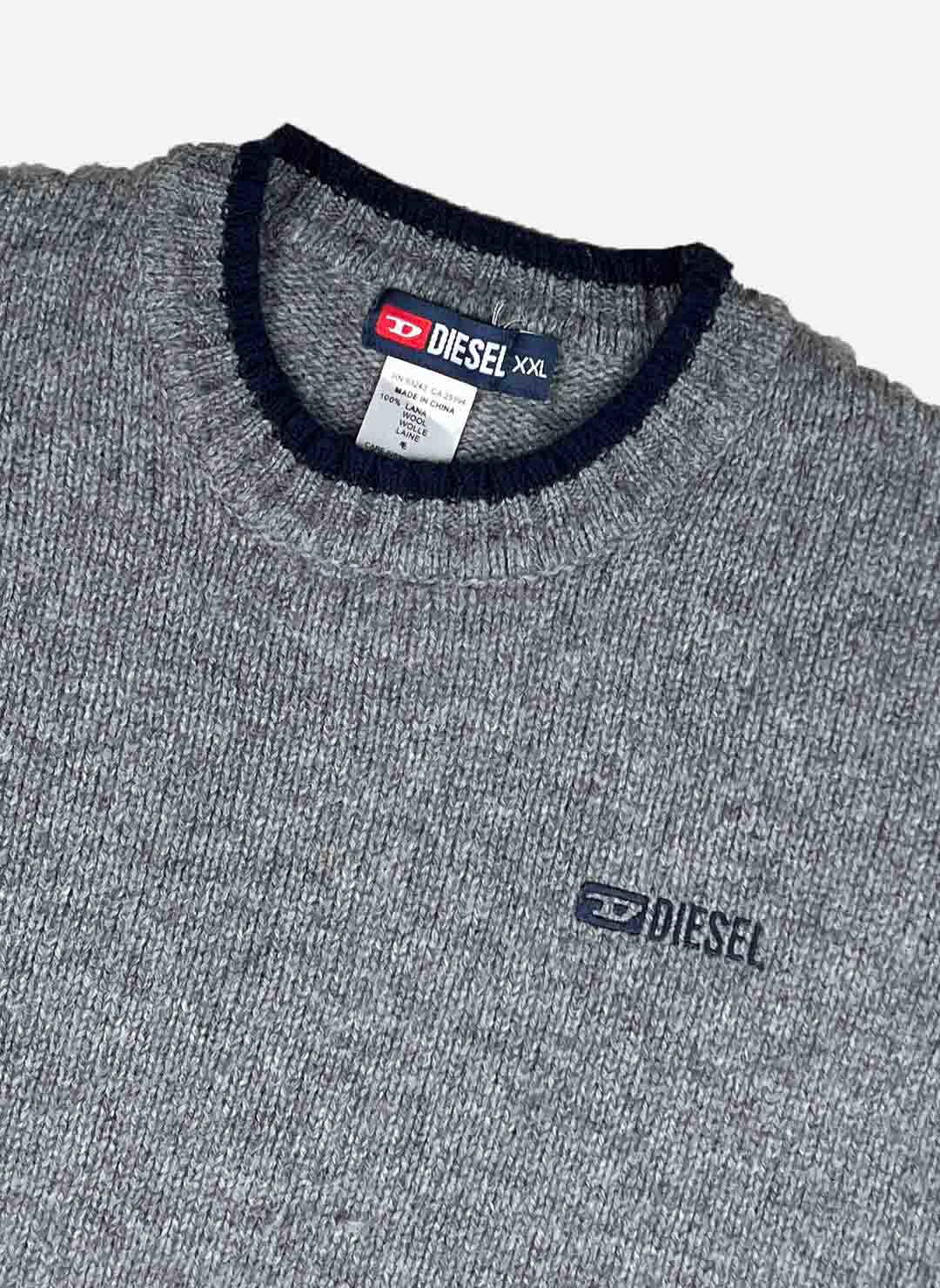 Vintage Diesel Wollpullover grau – Bild 2