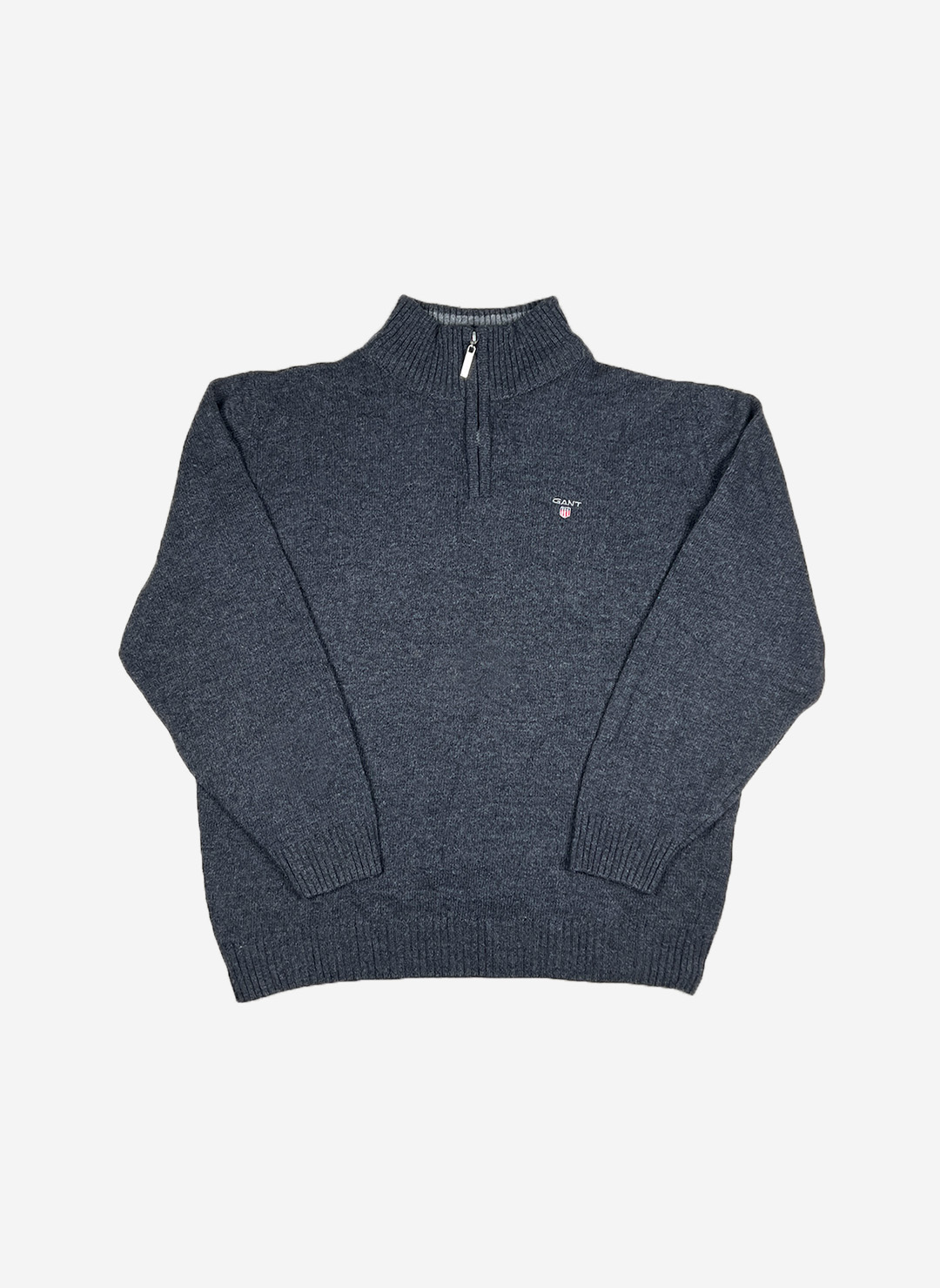 Vintage Gant Woll Half-Zip grau