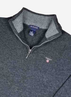 Vintage Gant Woll Half-Zip grau