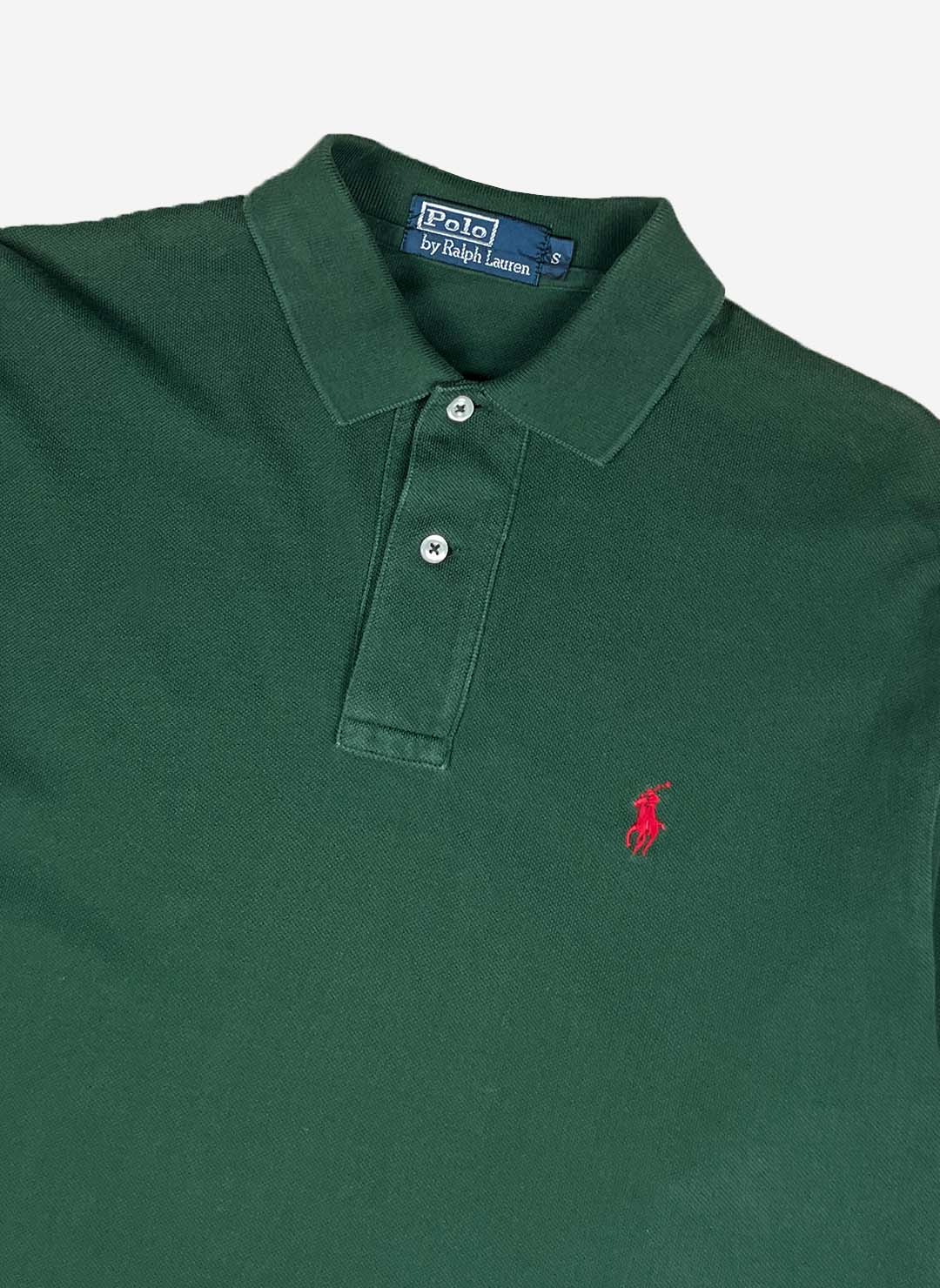 Vintage Polo Ralph Lauren Longsleeve Poloshirt grün – Bild 2