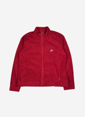 Vintage Y2K Adidas Damen Fleecejacke rot