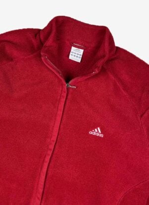 Vintage Y2K Adidas Damen Fleecejacke rot