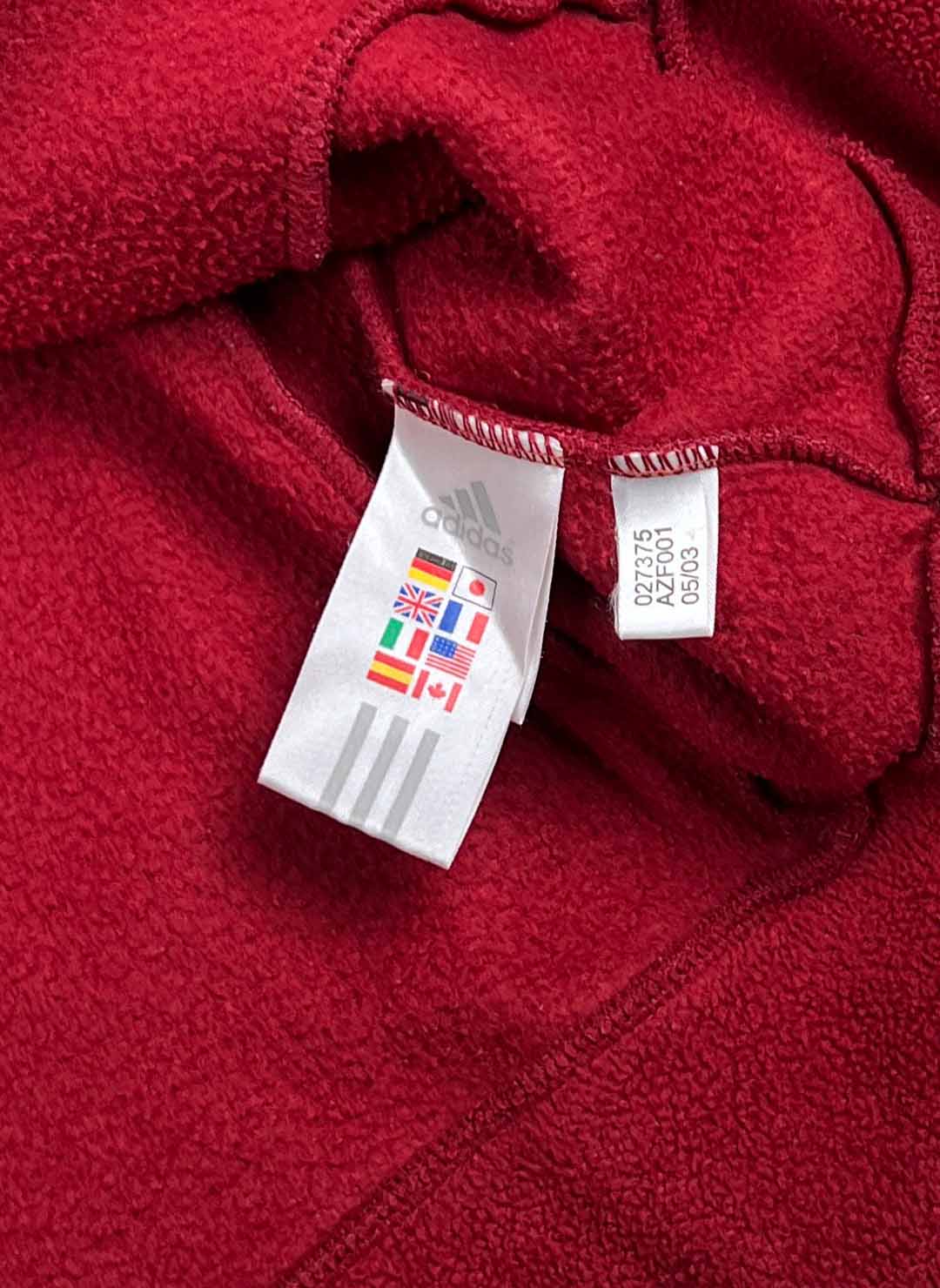 Vintage Y2K Adidas Damen Fleecejacke rot – Bild 4