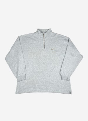 Vintage 90s Nike Half-Zip Sweater grau