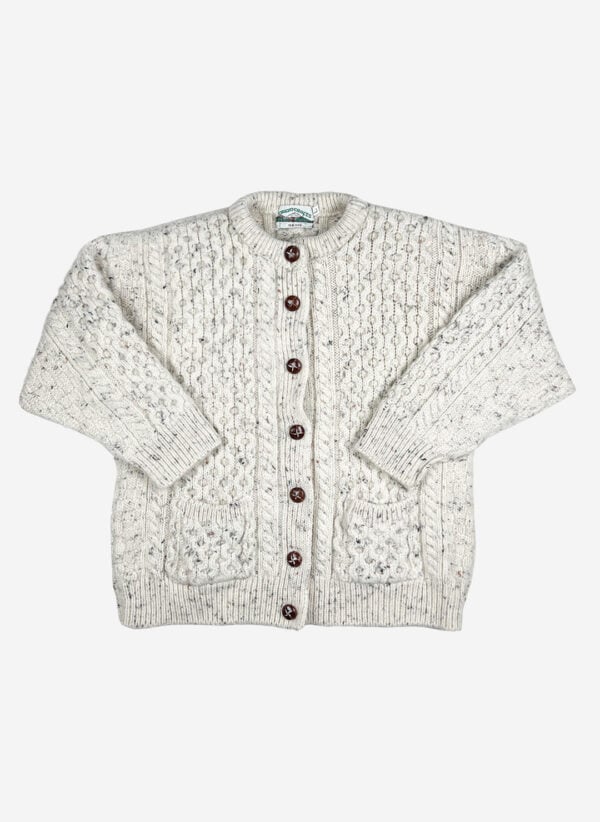 Vintage Woll Strickjacke Damen creme