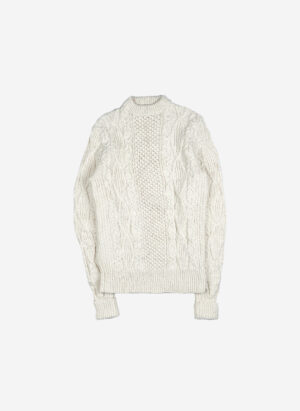 Vintage Woll Strickpullover Damen handmade creme