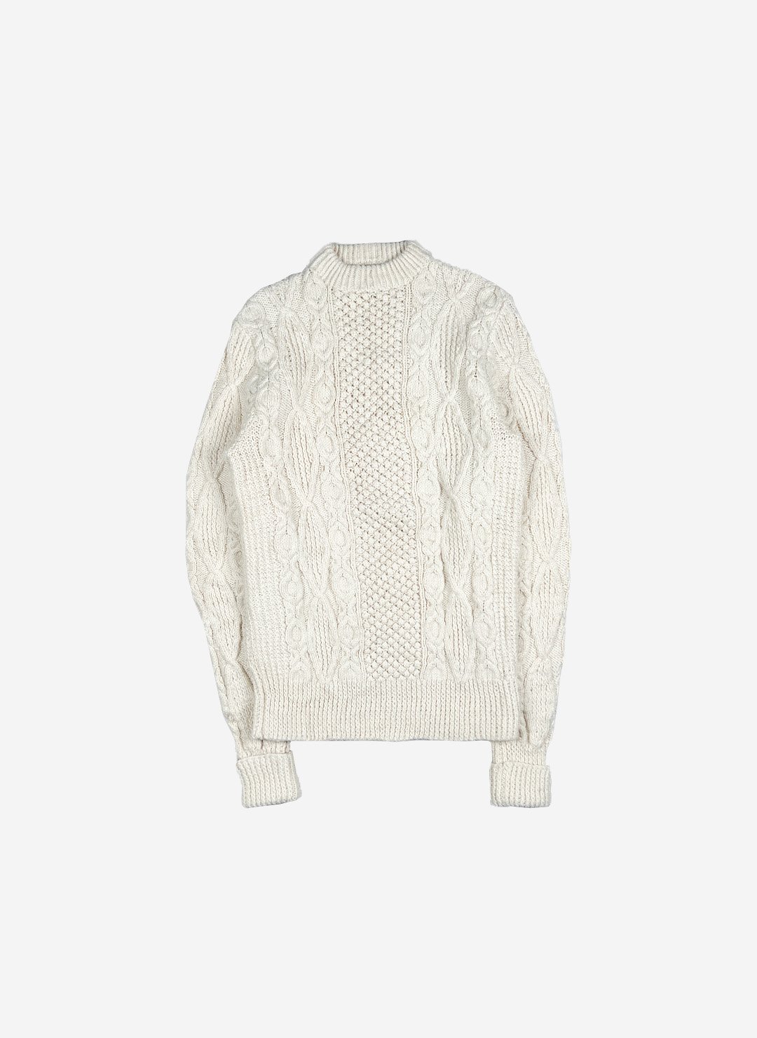 Vintage Woll Strickpullover Damen handmade creme