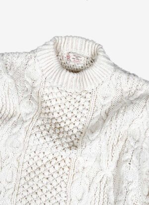 Vintage Woll Strickpullover Damen handmade creme