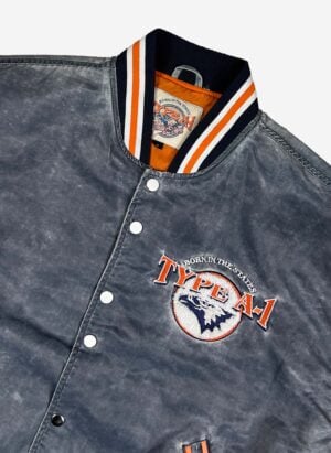 Vintage Chicago College Bomberjacke boxy faded