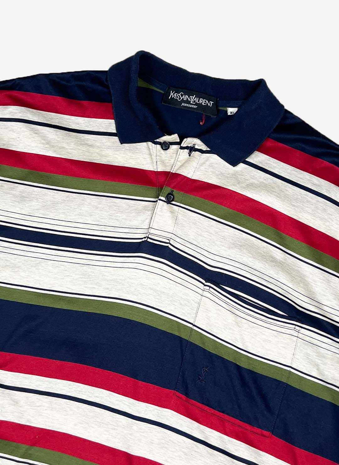 Vintage 90s Yves Saint Laurent Poloshirt gestreift – Bild 2