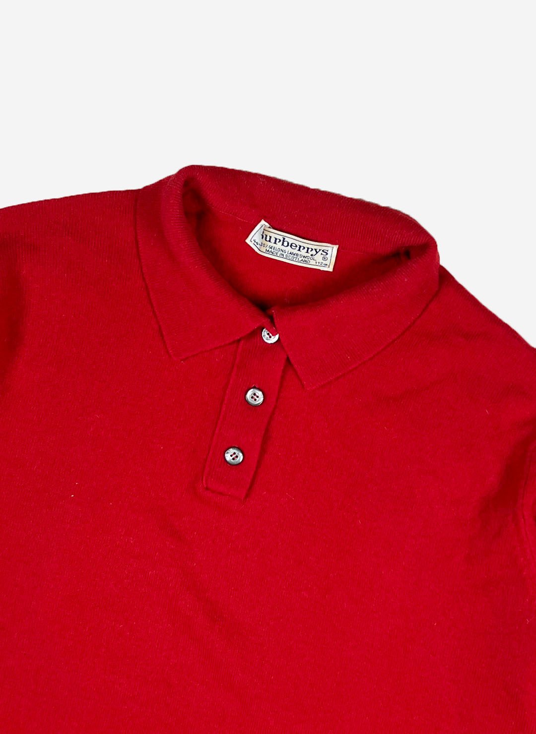 Vintage 90s Burberry Wollpullover rot – Bild 2