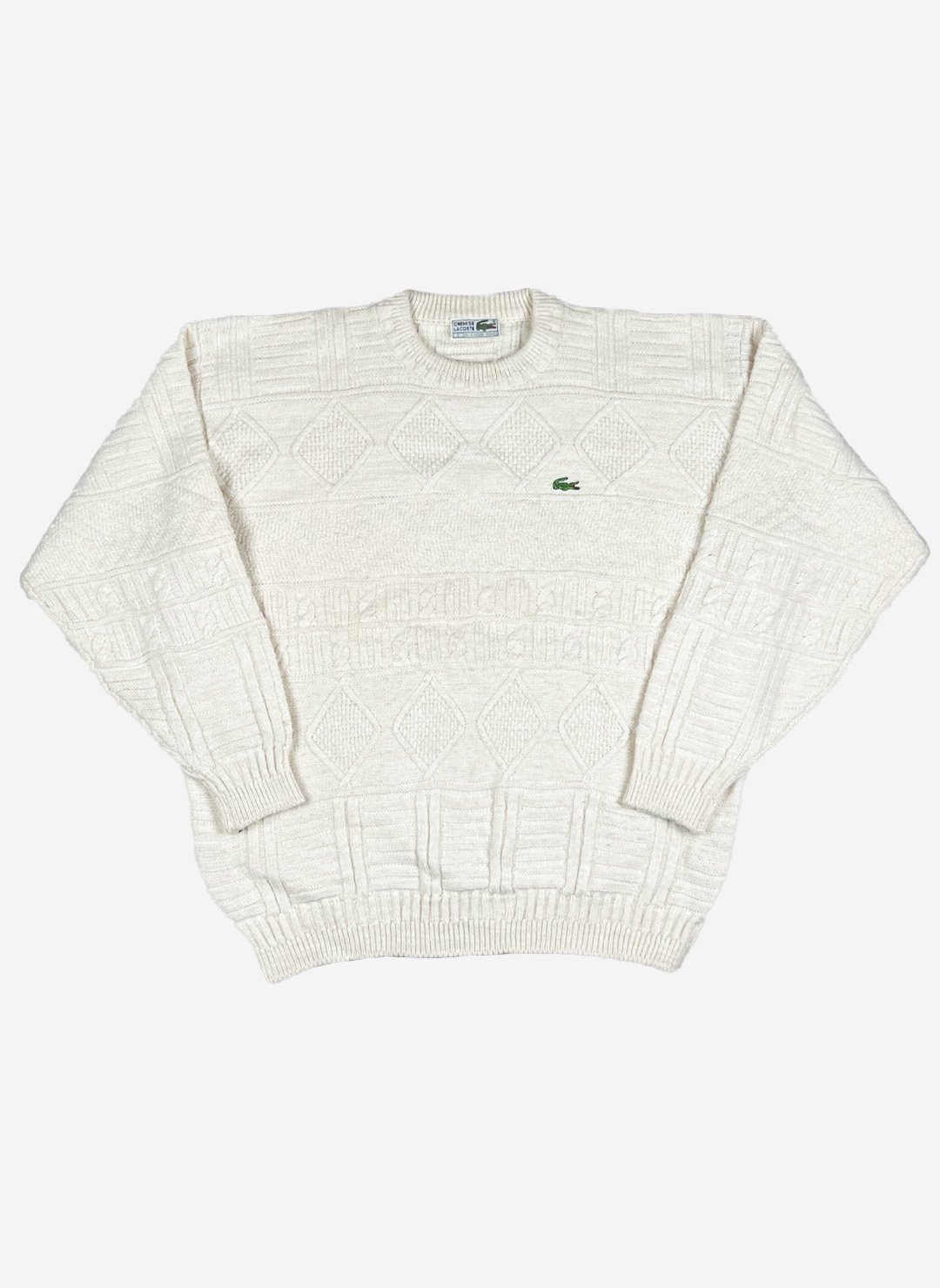 Vintage Chemise Lacoste Wollpullover creme