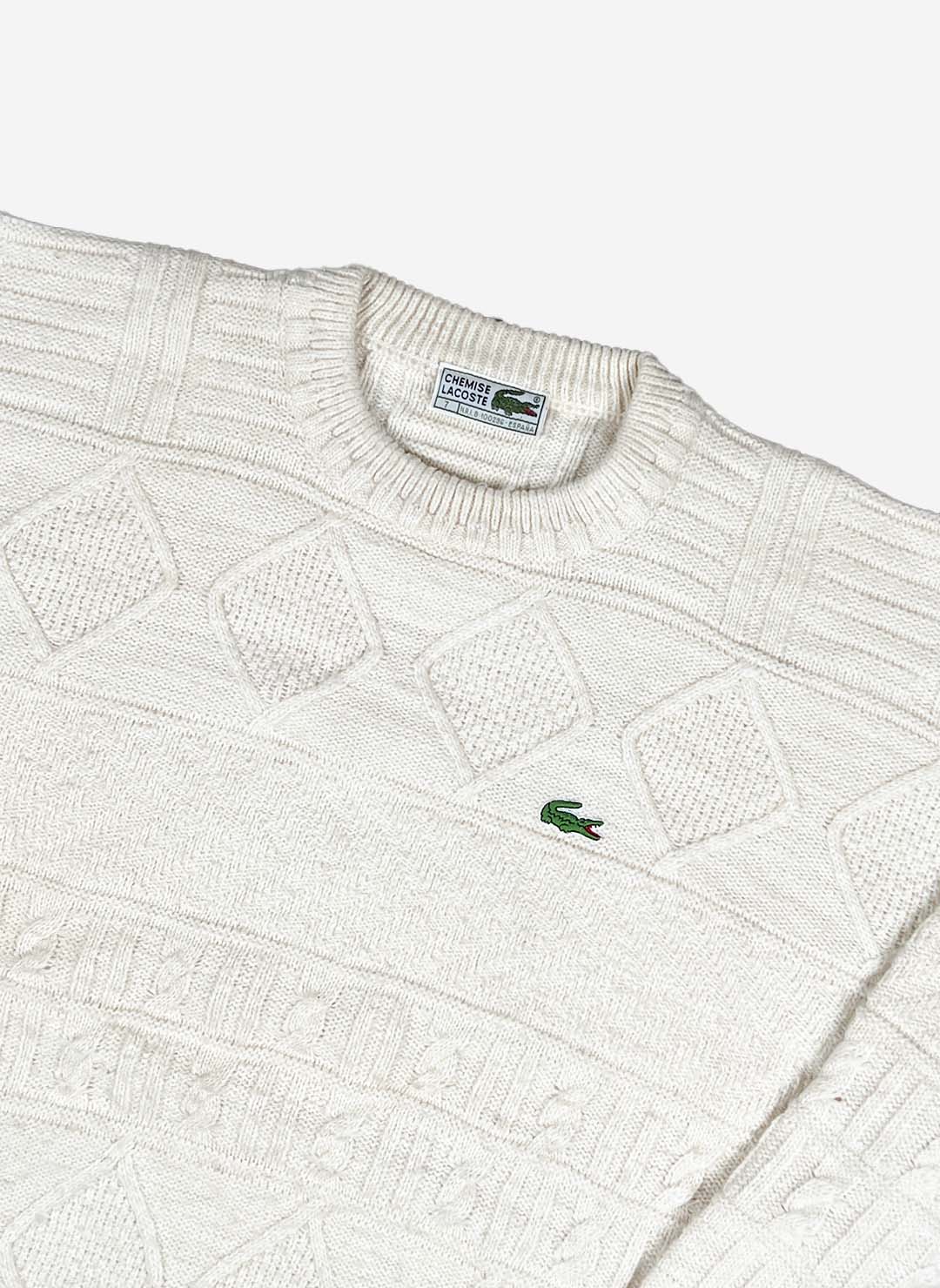 Vintage Chemise Lacoste Wollpullover creme – Bild 2