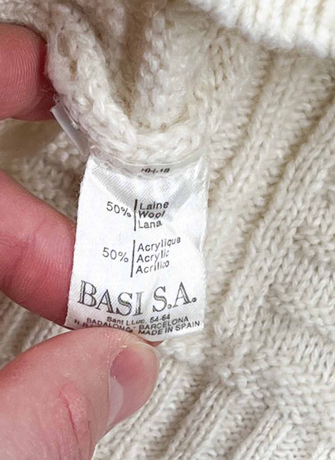 Vintage Chemise Lacoste Wollpullover creme – Bild 4