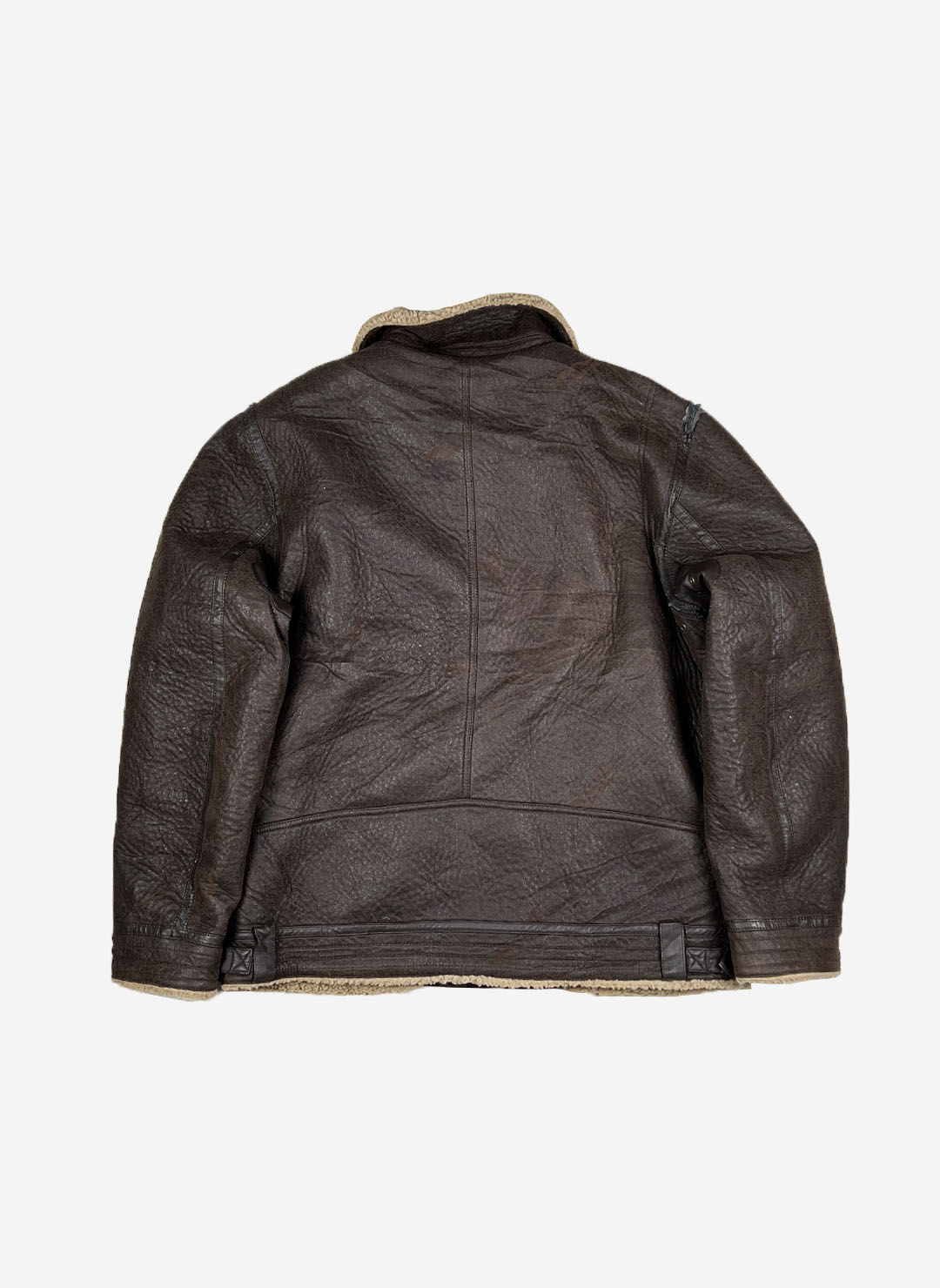 Shearling Kunstlederjacke braun – Bild 4