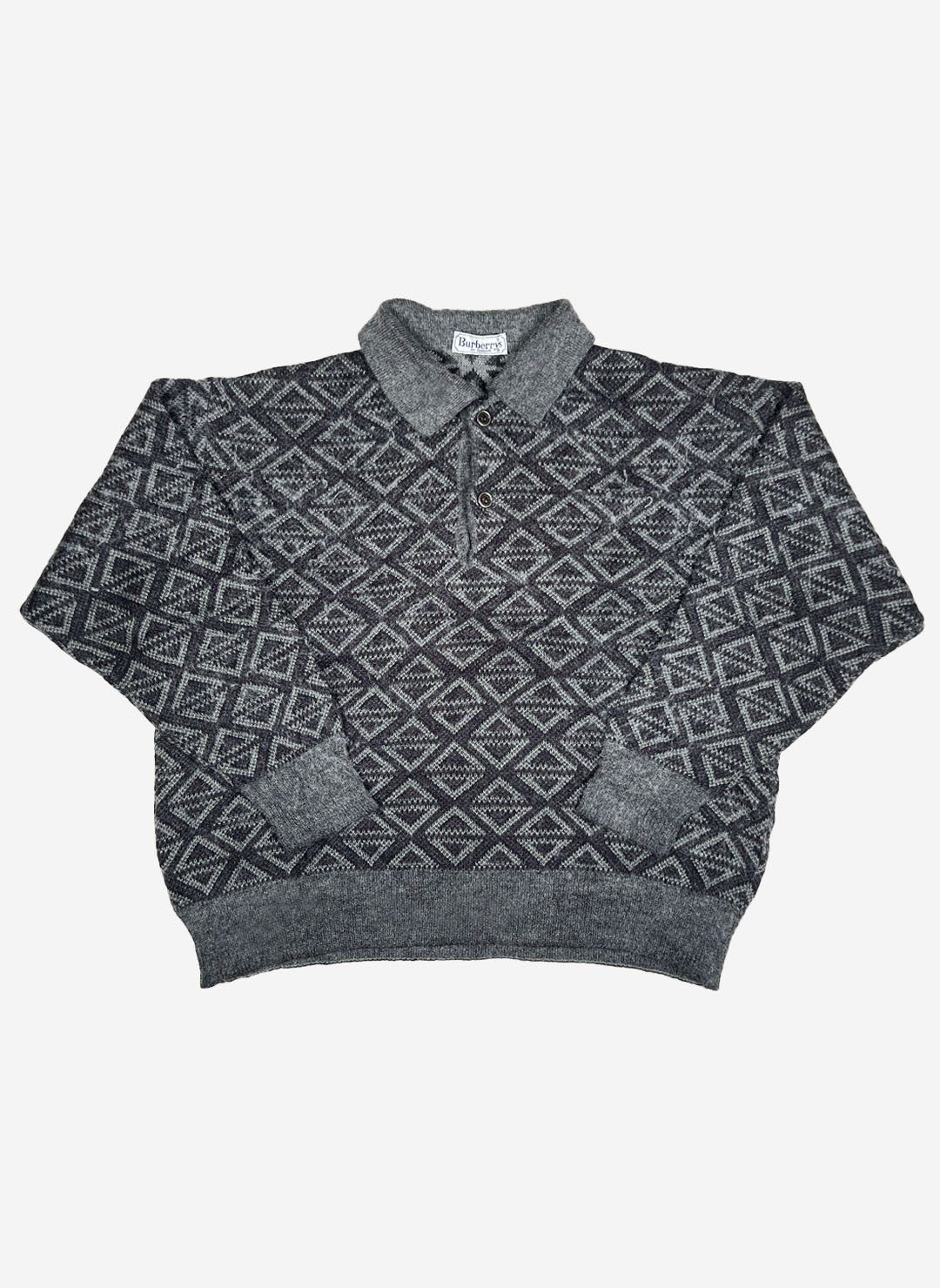 Vintage Burberry Strickpullover grau