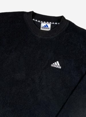 Vintage ’99 Adidas Fleece Pullover schwarz