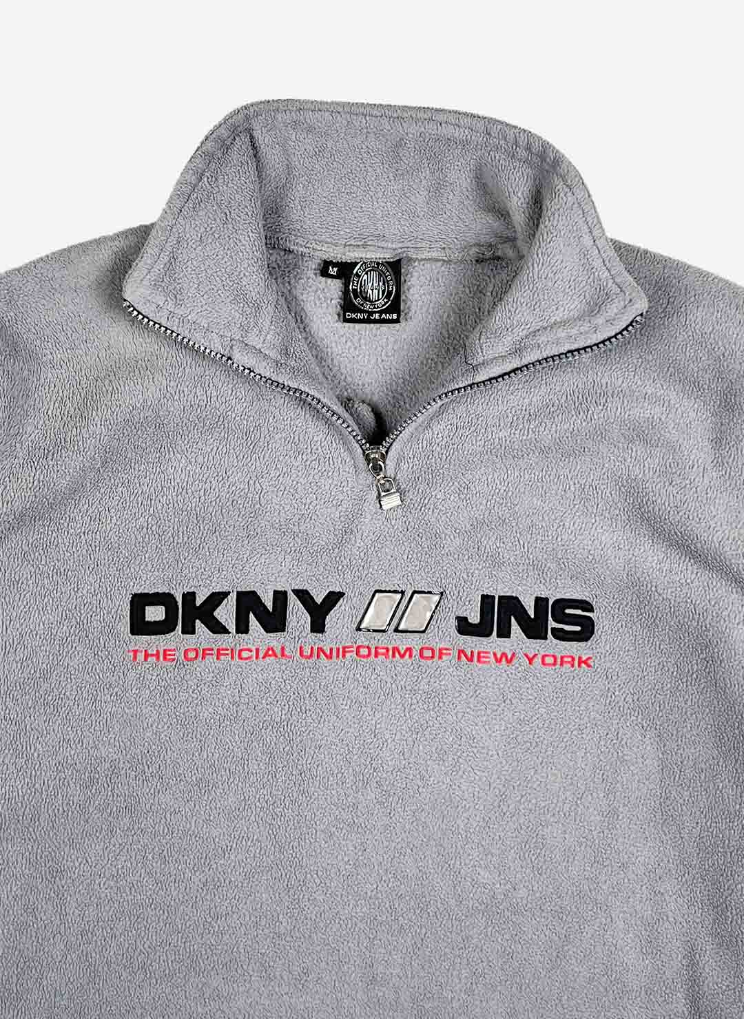 Vintage DKNY Half-Zip Fleece grau – Bild 2