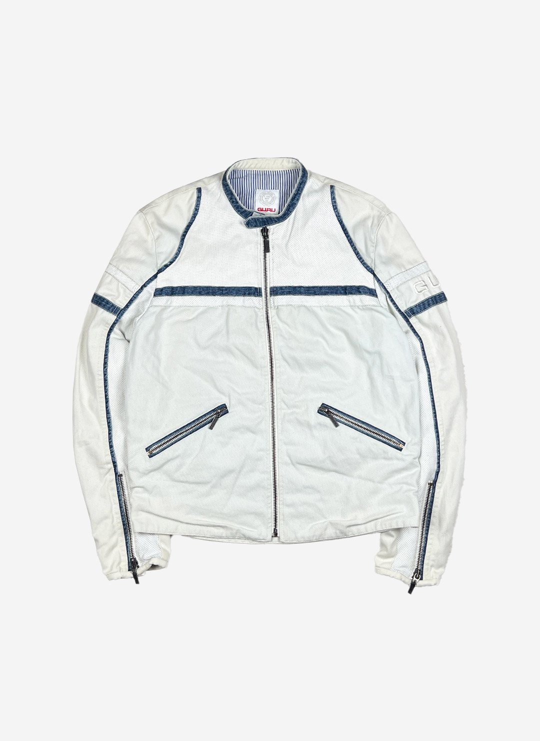 Vintage Guru Biker Jacke grau