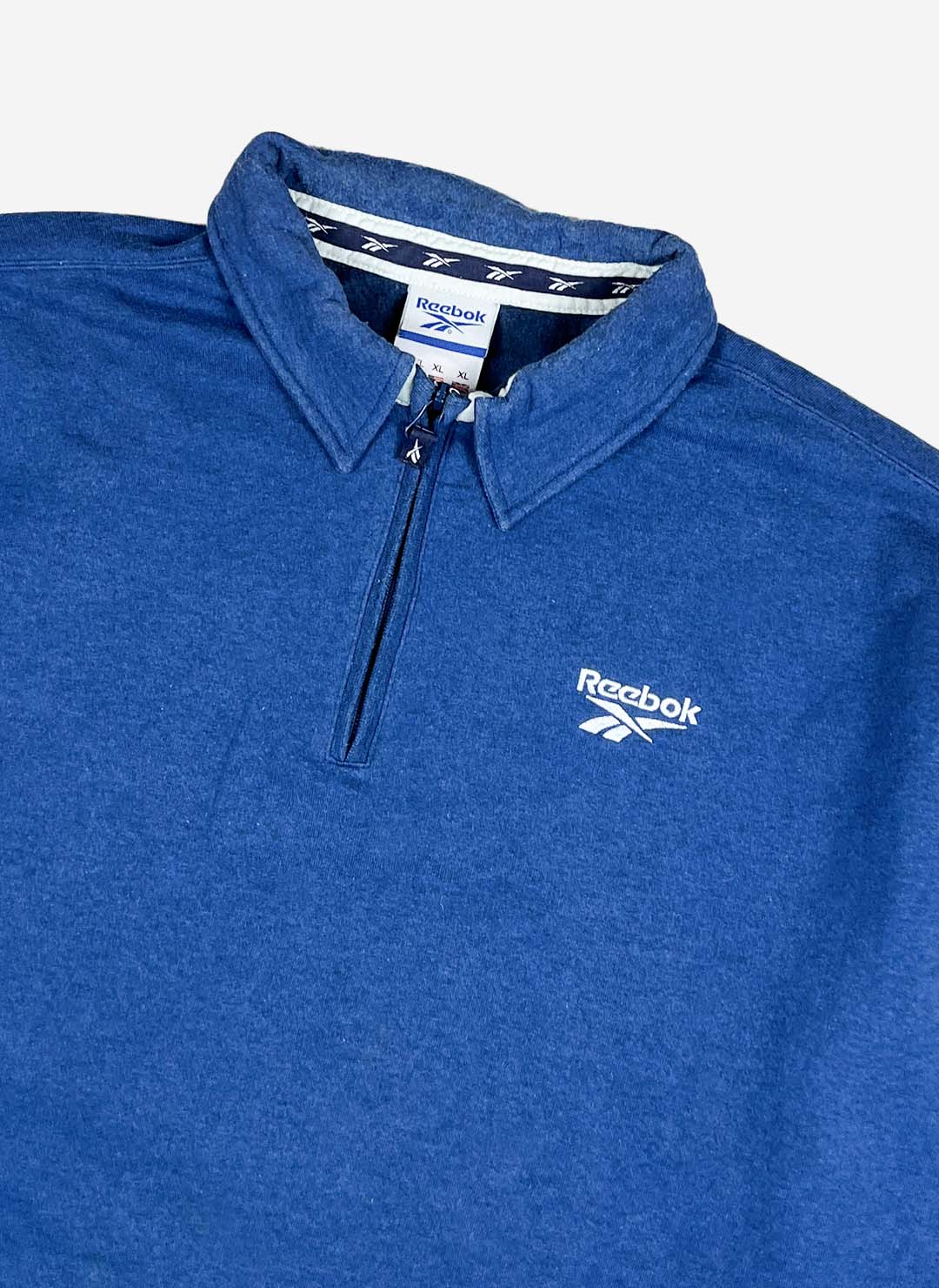 Vintage Reebok Half-Zip Sweater blau – Bild 2