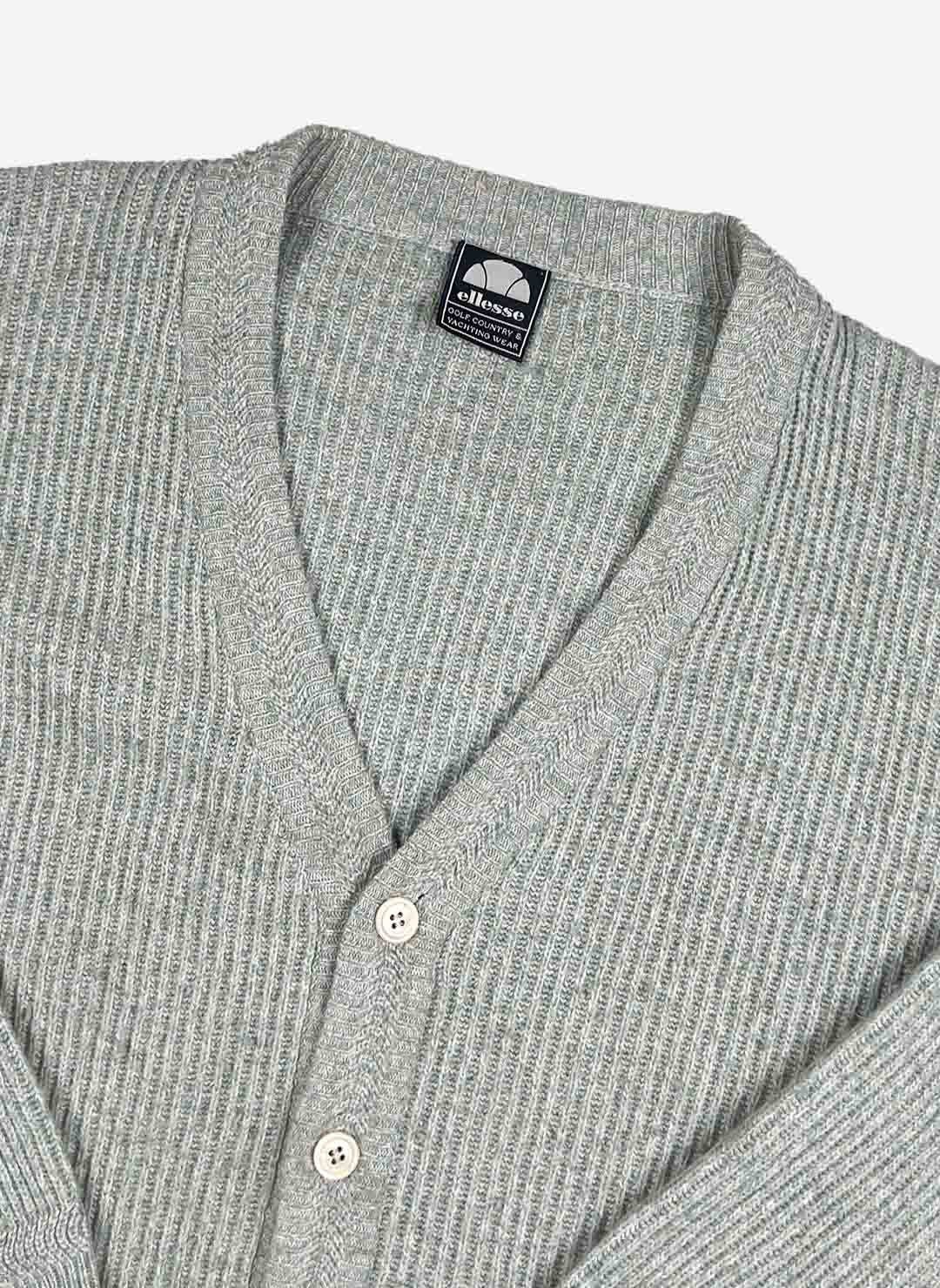 Vintage 80s Ellesse Wollcardigan grün – Bild 2