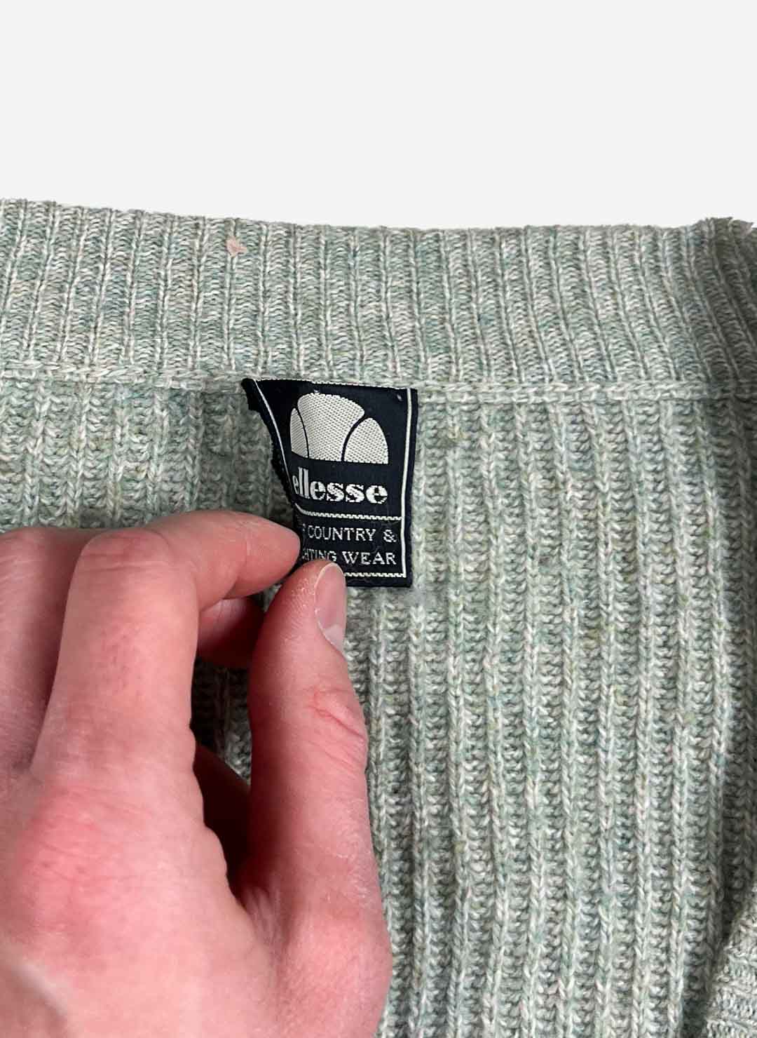 Vintage 80s Ellesse Wollcardigan grün – Bild 4