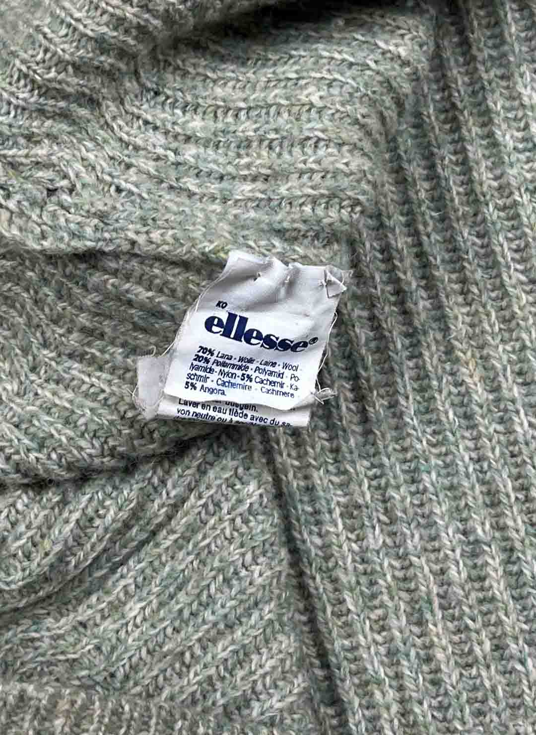 Vintage 80s Ellesse Wollcardigan grün – Bild 5