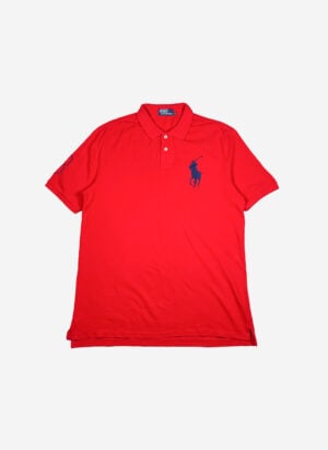Vintage Polo Ralph Lauren Big Pony Poloshirt rot