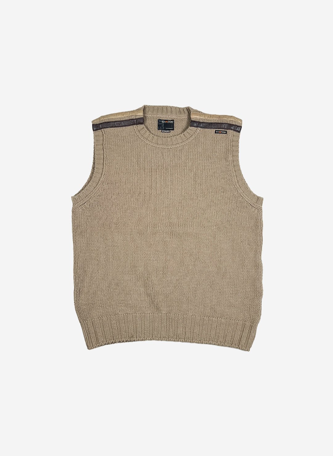 Vintage Energie Woll Pullunder braun