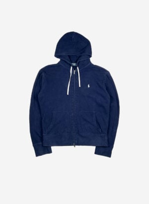 Vintage Polo Ralph Lauren Double-Zip Hoodie navy