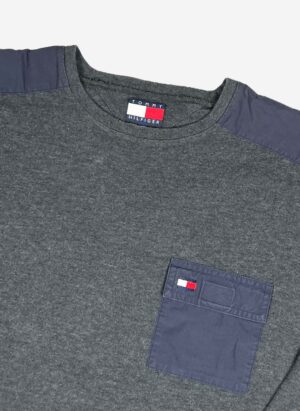 Vintage 90s Tommy Hilfiger Sweater grau
