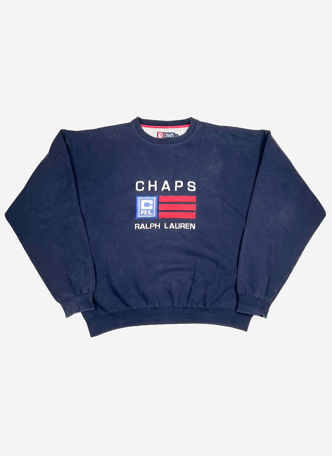 Vintage Chaps Ralph Lauren Bootleg Sweater navy