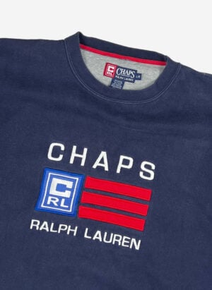 Vintage Chaps Ralph Lauren Bootleg Sweater navy