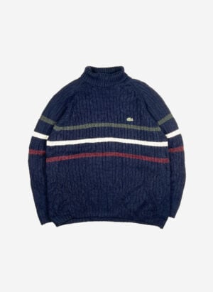 Vintage 90s Lacoste Turtleneck Strickpullover navy