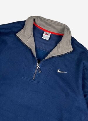 Vintage 90s Nike Half-Zip Sweater navy