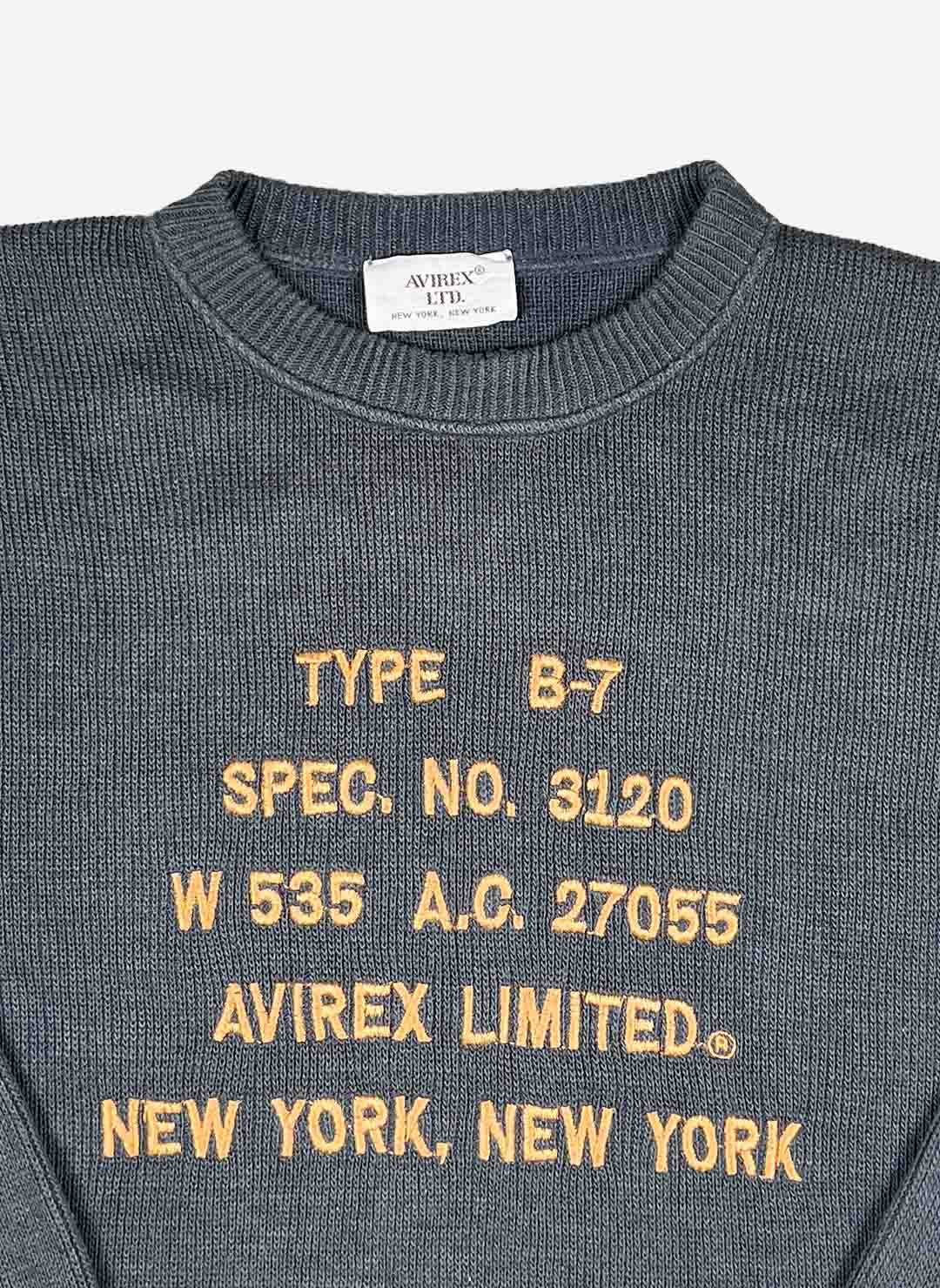 Vintage Avirex Strickpullover grau – Bild 2