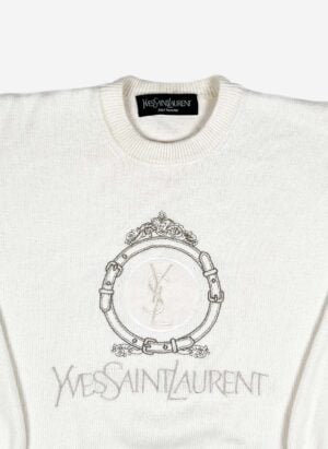 Vintage Yves Saint Laurent Merino Strickpullover creme