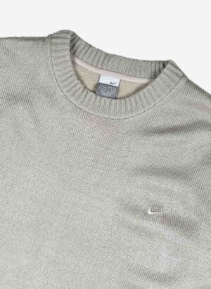 Vintage Nike Y2K Strickpullover grau