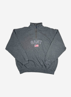Vintage Gant Half-Zip Sweater grau