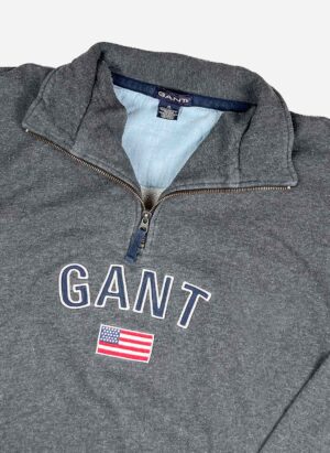 Vintage Gant Half-Zip Sweater grau