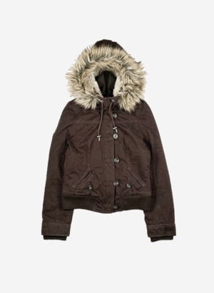 Abercrombie & Fitch Damen Kunstpelzjacke braun
