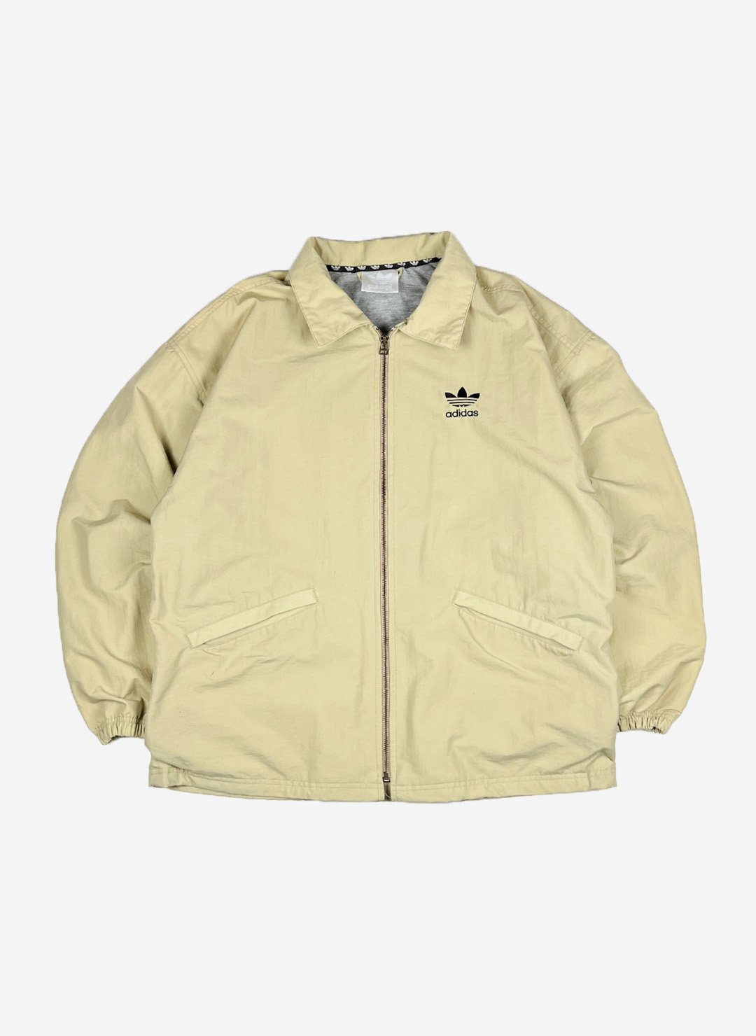 Vintage 90s Adidas Nylonjacke beige