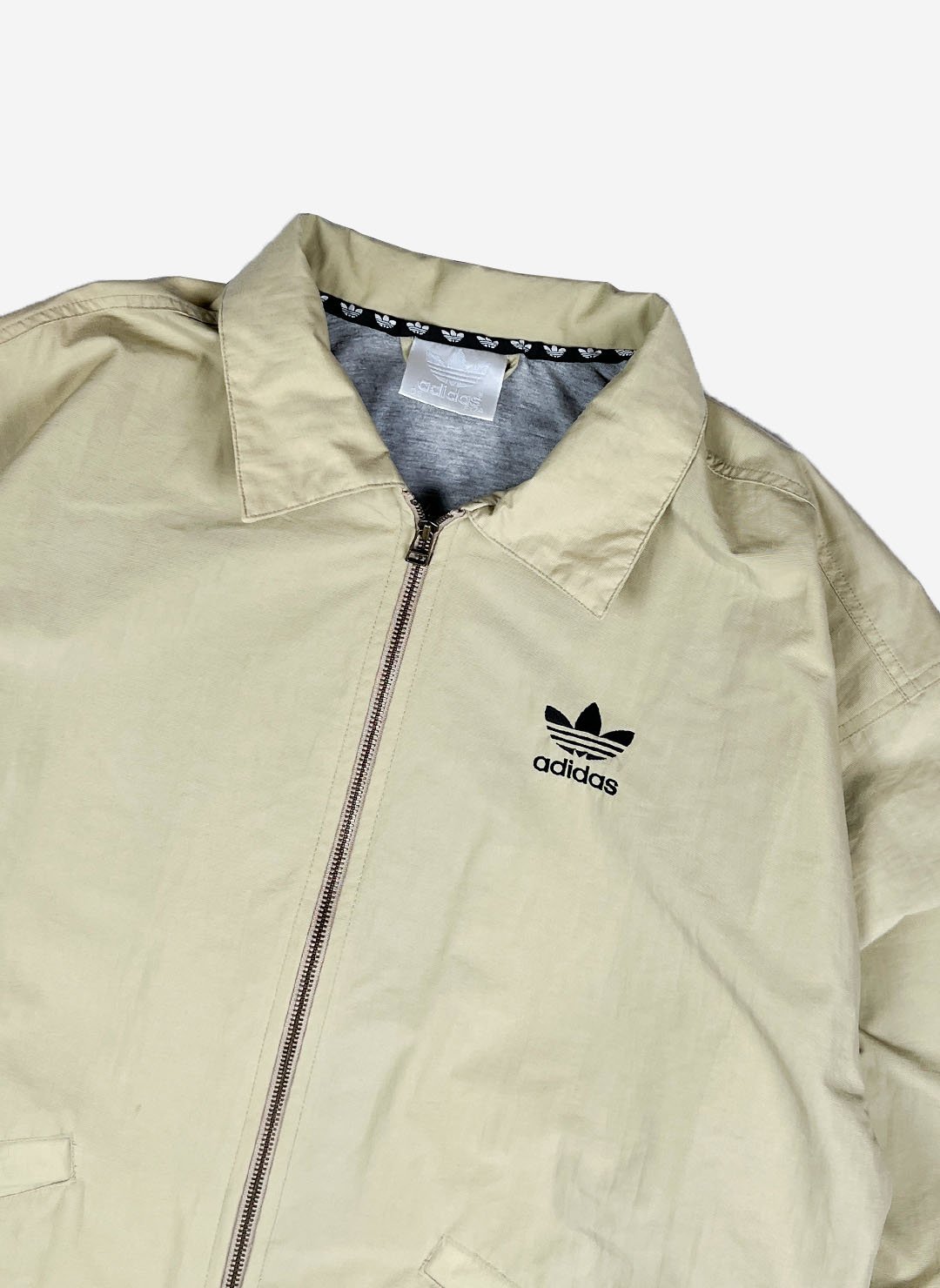 Vintage 90s Adidas Nylonjacke beige – Bild 2