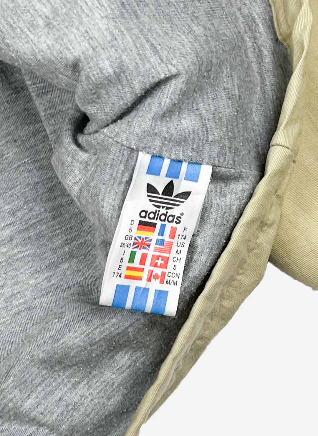 Vintage 90s Adidas Nylonjacke beige – Bild 4