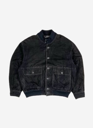 Vintage Suede Lederjacke schwarz