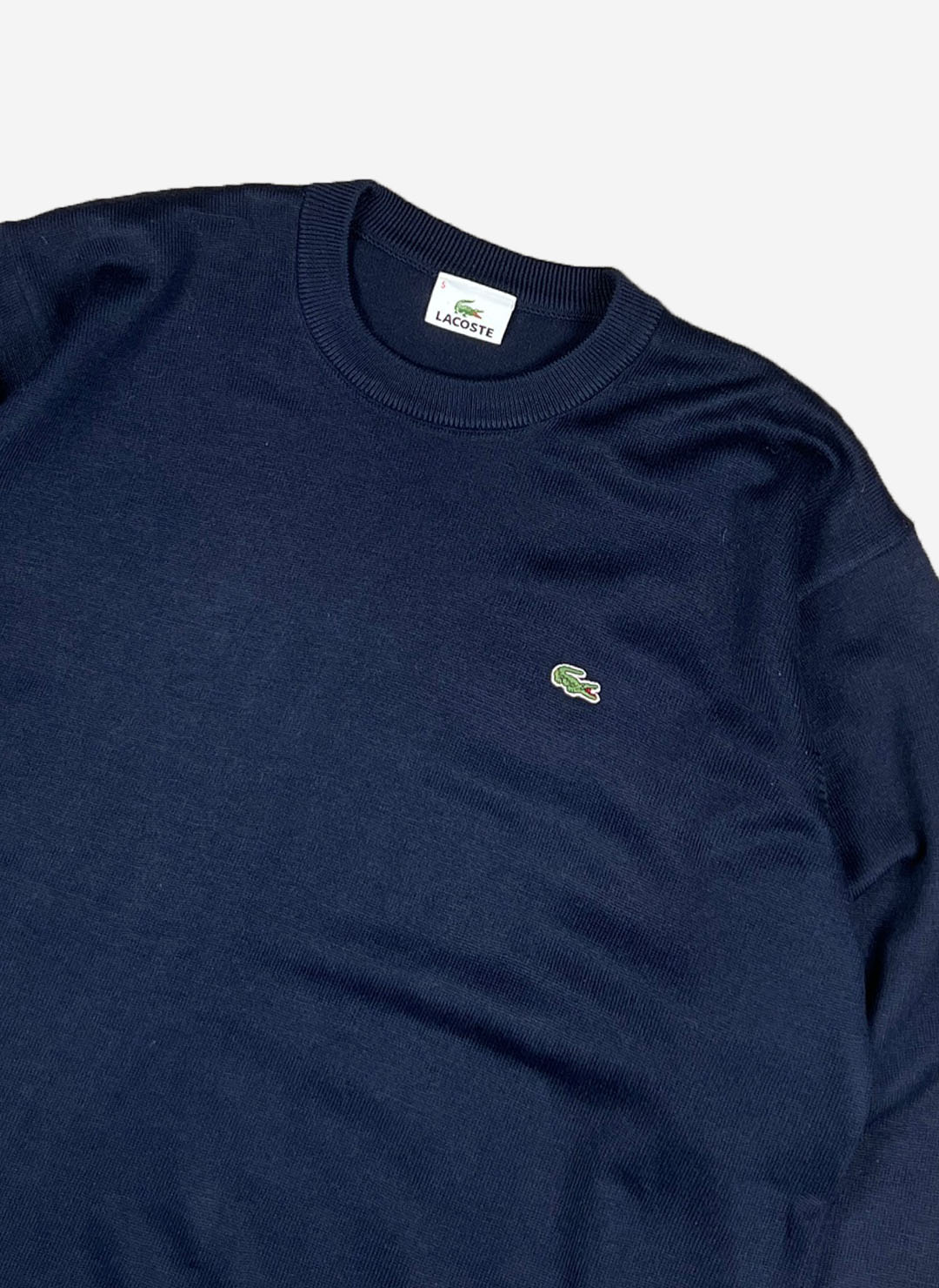Vintage Lacoste Wollpullover navy – Bild 2