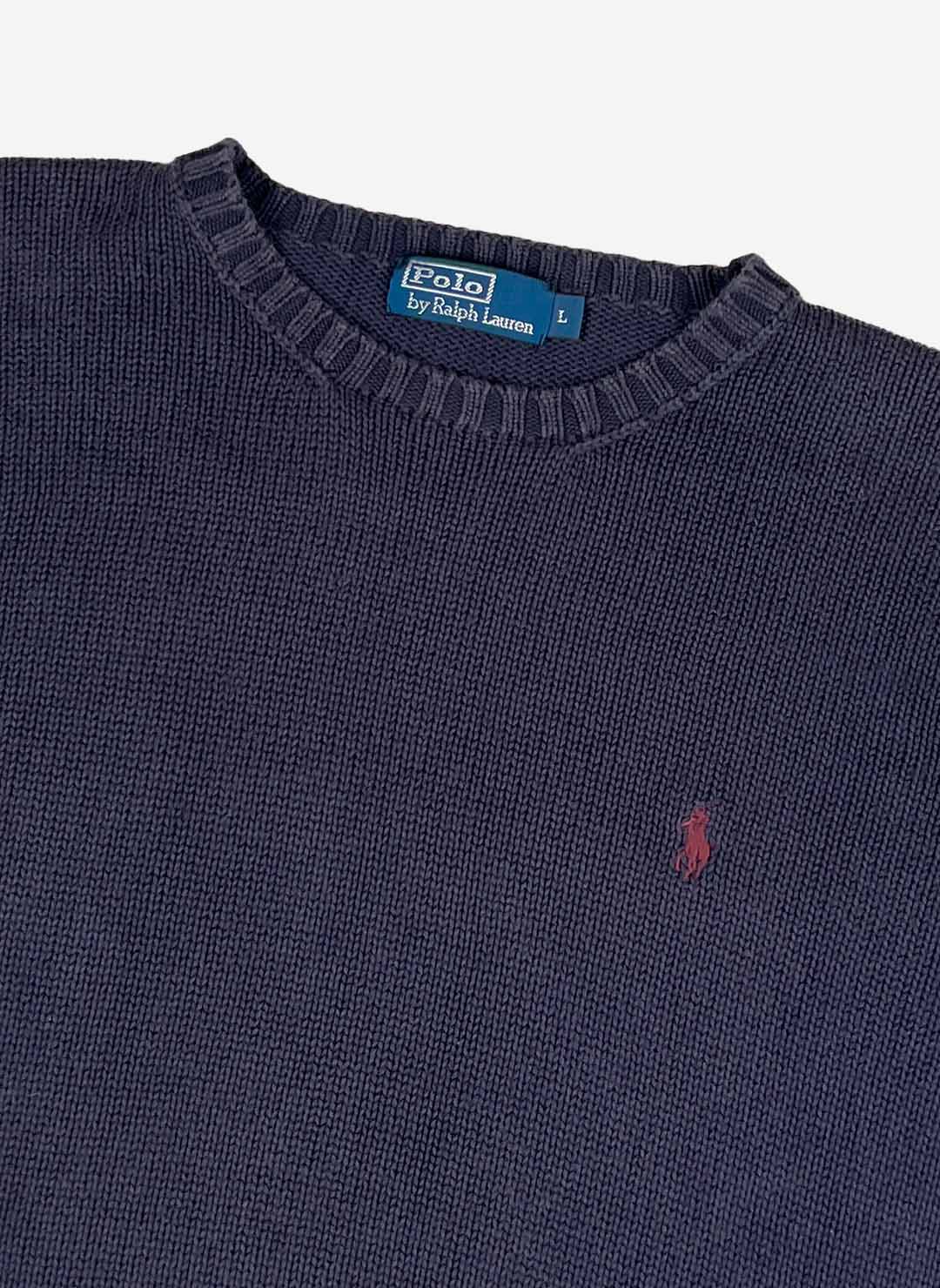 Vintage Polo Ralph Lauren Strickpullover navy – Bild 2