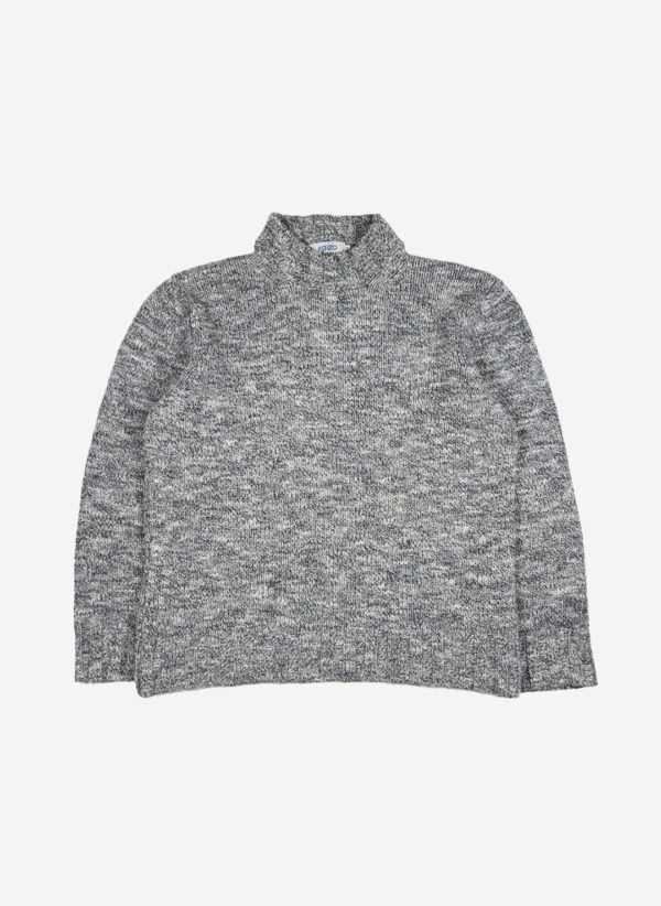 Vintage 90s Kenzo Turtleneck Wollpullover grau