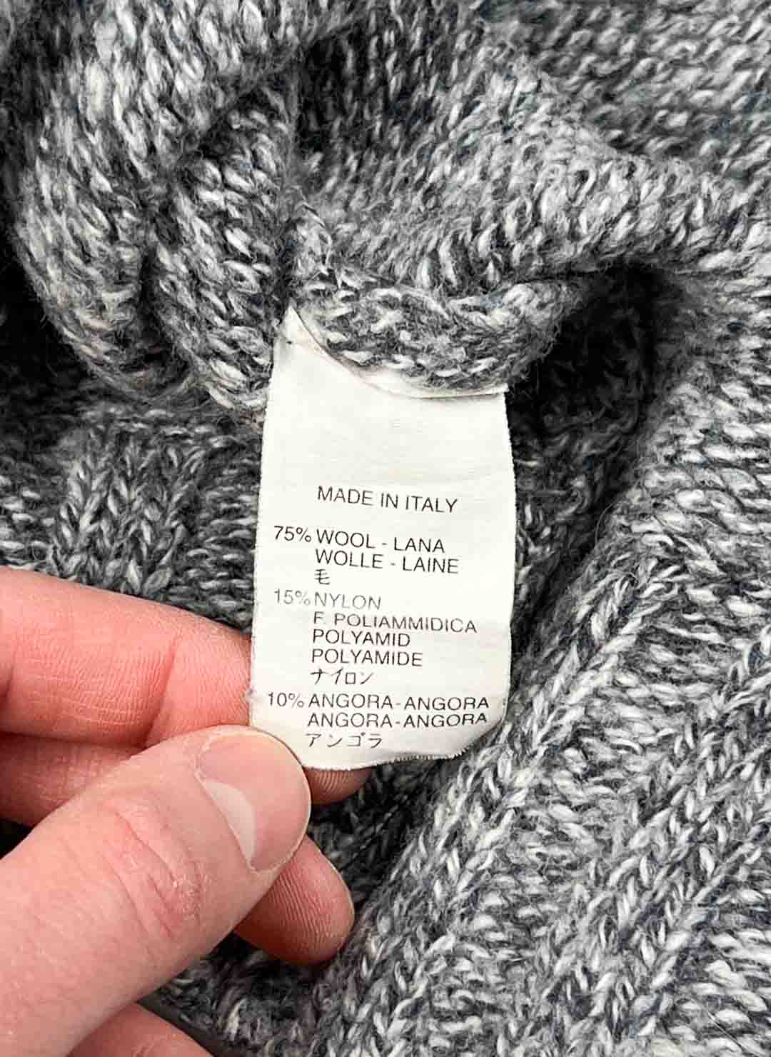 Vintage 90s Kenzo Turtleneck Wollpullover grau – Bild 4