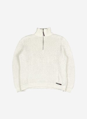 Vintage Valentino Half-Zip Strickpullover weiß